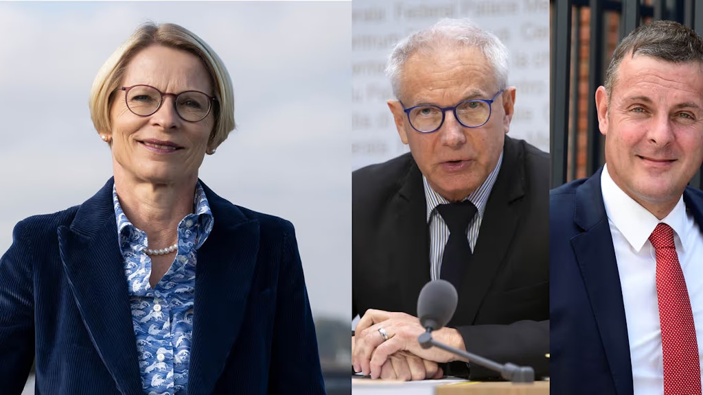 Die Porträts von Patric Franzen, Livia Leu und Johannes Matyassy sind in einer Reihe nebeneinandergestellt.