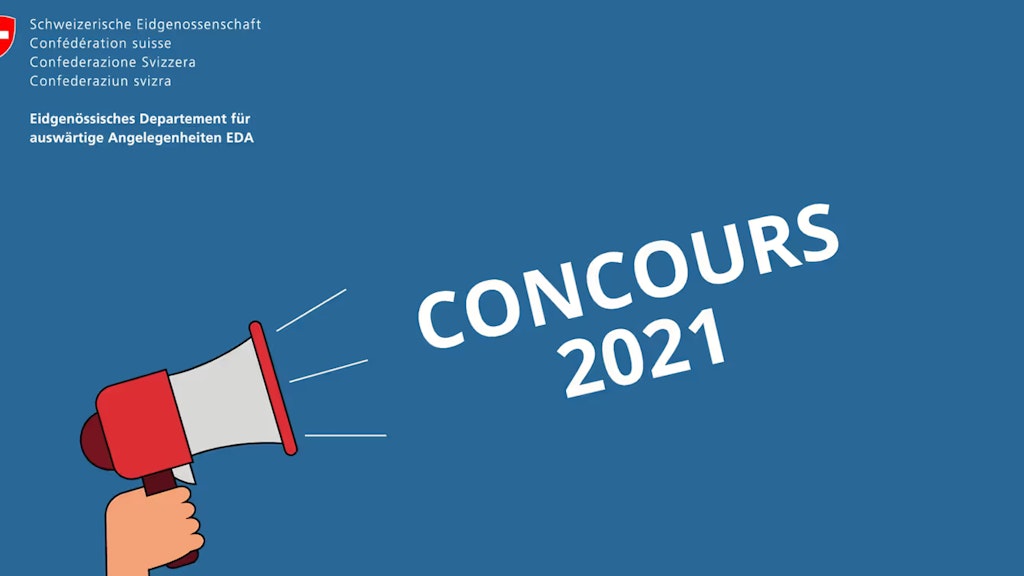 Grafische Darstellung eines Megaphons, das den Concours 2021 ausruft.