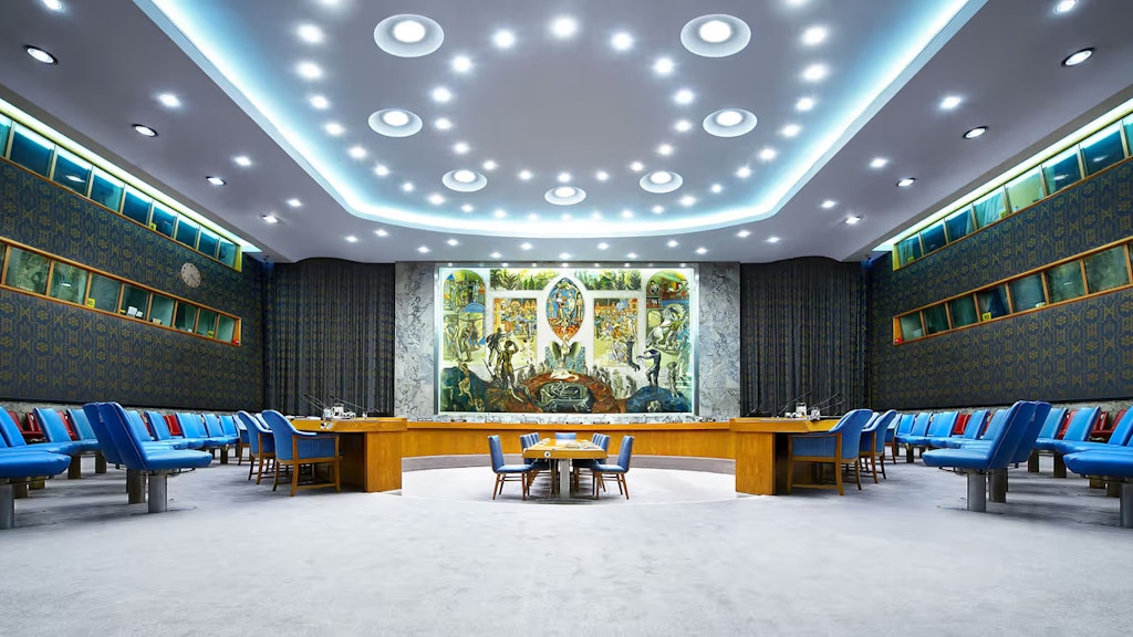 Blick in den Sitzungssaal des UNO-Sicherheitsrats in New York.