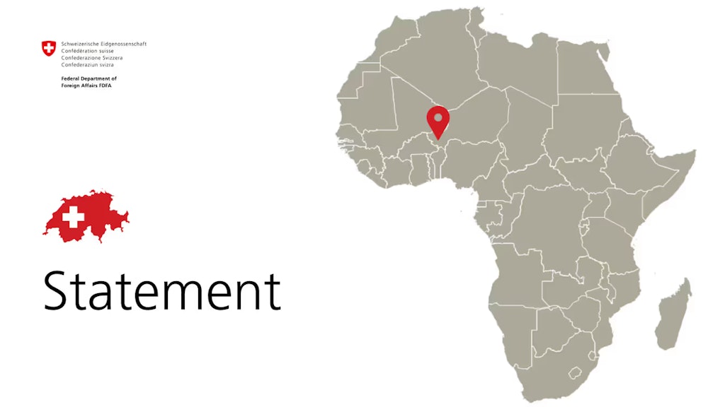 Graphic illustrating Africa with a pin on the Niger.