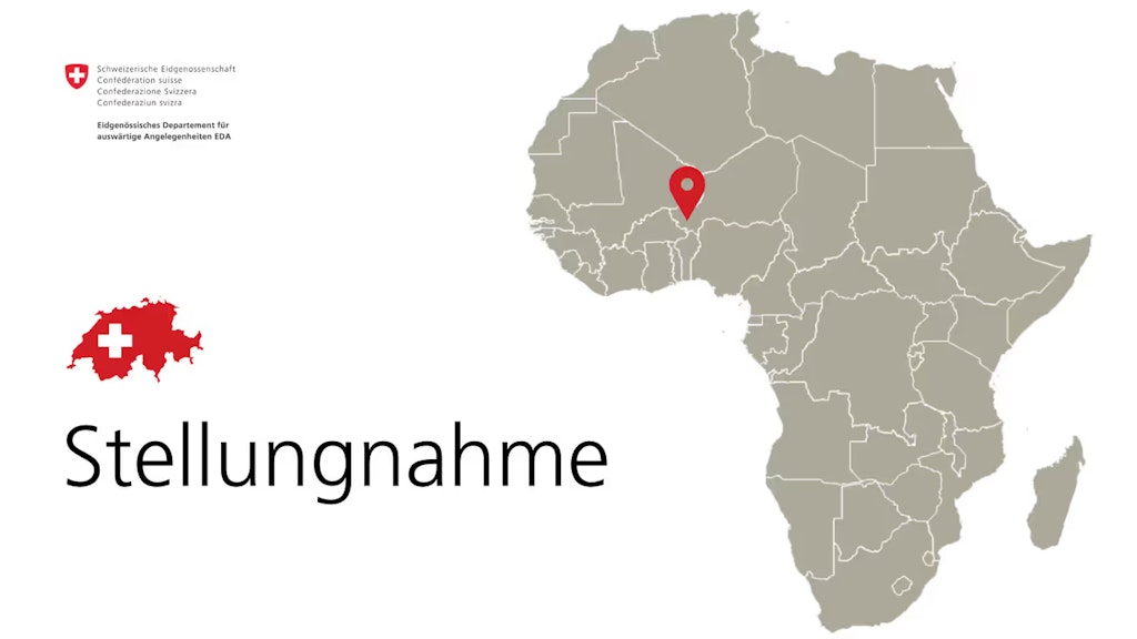 Grafik zur Veranschaulichung von Afrika mit einer Stecknadel auf dem Niger.