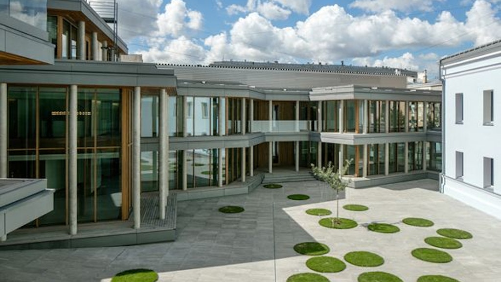 Inner courtyard of the Swiss embassy in Moscow.