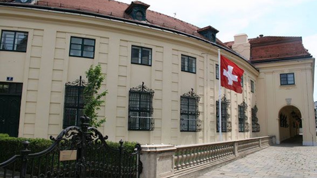 The Swiss embassy building in Vienna. 