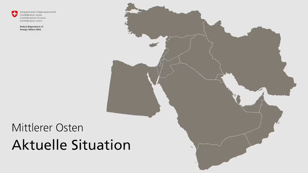 Karte, die den Mittleren Osten aufzeigt.