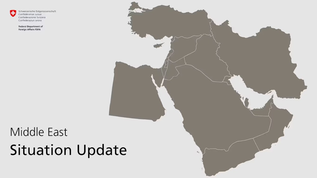 Map showing the Middle East.