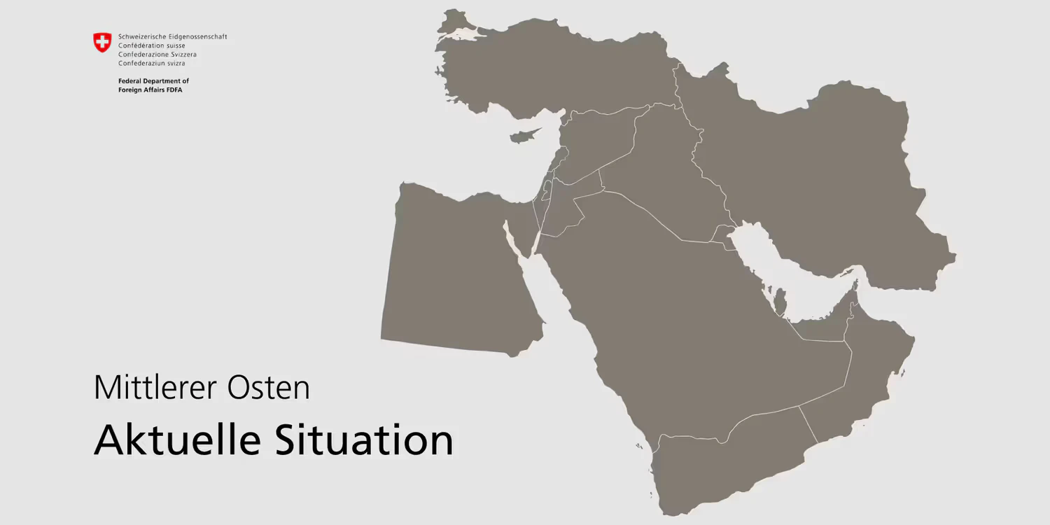 Karte, die den Mittleren Osten aufzeigt.
