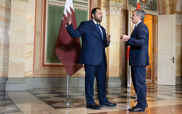 Bundesrat Ignazio Cassis trifft den Staatsminister Katars Mohammed bin Abdulaziz Al-Khulaifi zum bilateralen Gespräch in Bern.