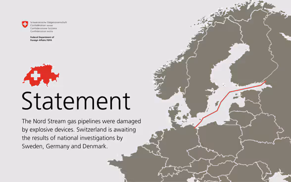 Karte der Ost- und Nordsee, die den Verlauf der Nord Stream Gaspipelines zeigt.