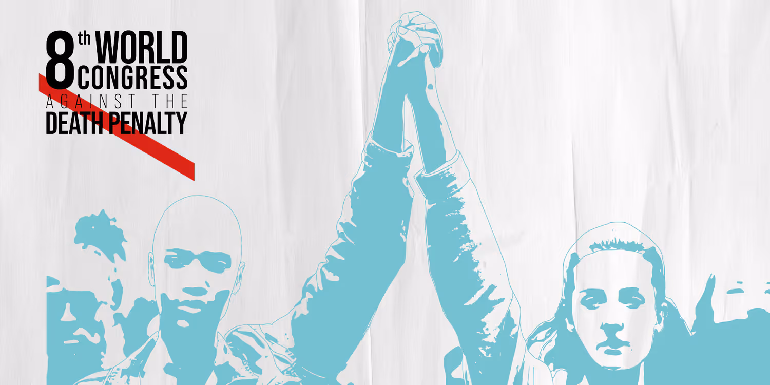 Das Poster des Weltkongresses gegen die Todesstrafe.