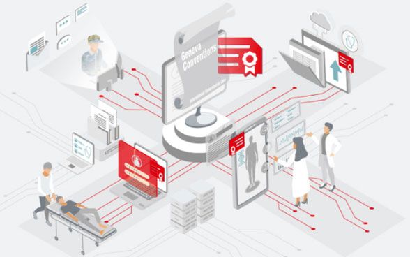 llustration in Form einer Zeichnung des Anwendungsbereichs des digitalen Emblems.