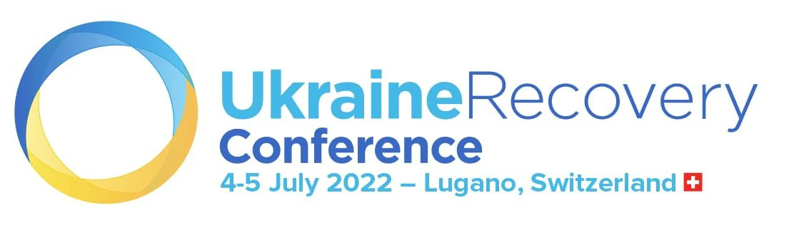 The logo of the Ukraine Reform Conference indicates that it will take place in Lugano, Switzerland, in 2022.