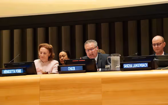 Thomas Gürber, Deputy State Secretary of the FDFA, during his speech at the Arria meeting of the UN Security Council.