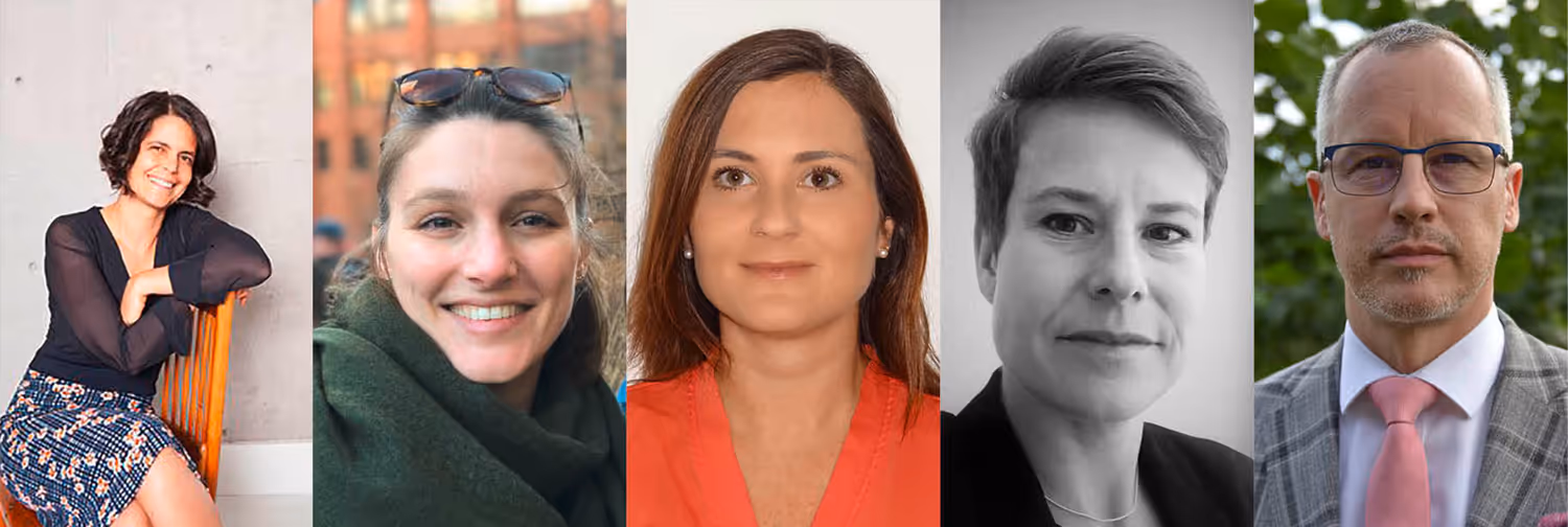 Profile photos of five participants in the Swiss Women in Peace Processes Network.