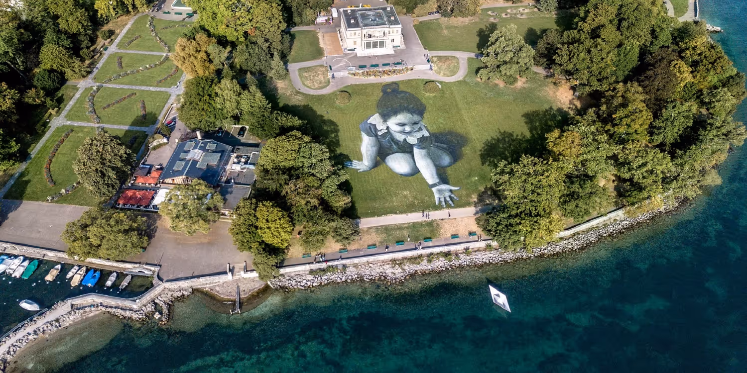 The 2018 artwork Message from Future in Geneva on the theme of refugees in the Mediterranean Sea resonated with people around the world.