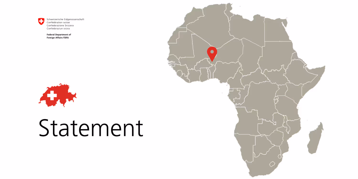 Graphic illustrating Africa with a pin on the Niger.