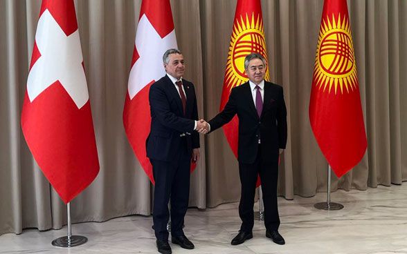 The Head of the FDFA met with the Foreign Minister of Kyrgyzstan Zheenbek Kulubaev.
