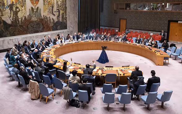 The UN Security Council during the vote on 30 October.