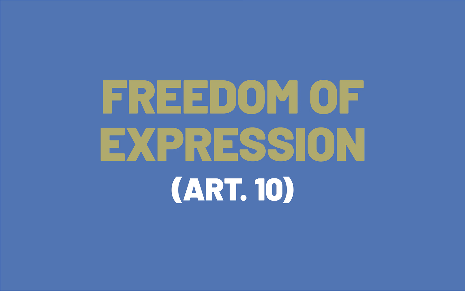 The image is taken from the text of Article 10 of the European Convention on Human Rights, which reads: "Freedom of expression".