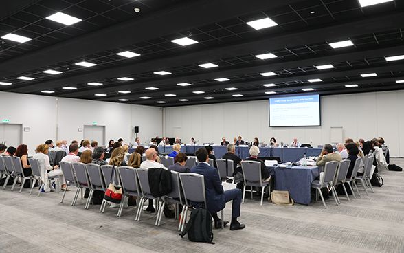 A working group of the IHRA, meeting during the plenary session.