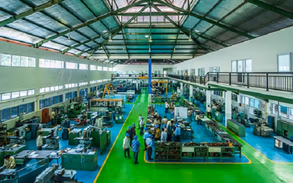 Inside the POLMAN Bandung assembly facility.