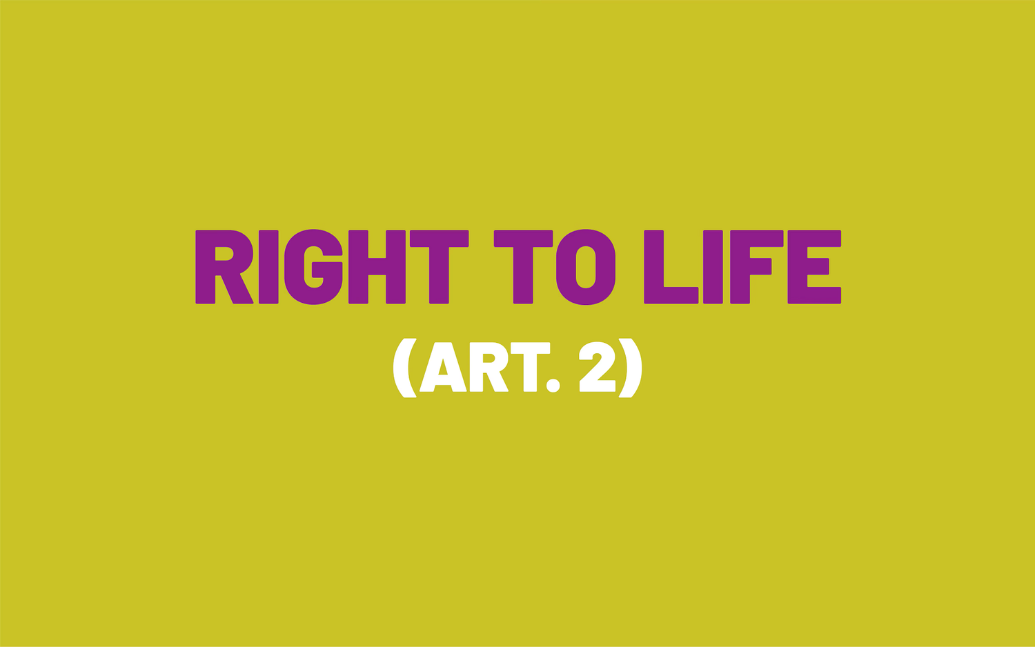 The picture consists of the wording of Article 2 of the European Convention on Human Rights, which is called the right to life.