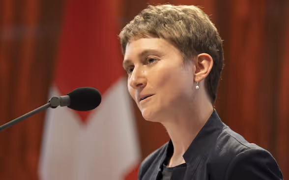 Corinne Corradi lors de la cérémonie.