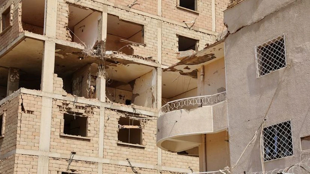 Un bâtiment détruit pendant la guerre à Khartoum.