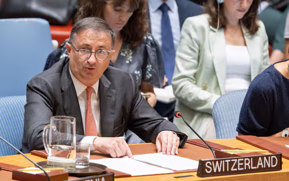 L'envoyé spécial de la Suisse pour la région MENA au Conseil de sécurité de l’ONU à New York.