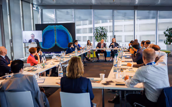 Des membres du Conseil de sécurité de l'ONU à Genève.