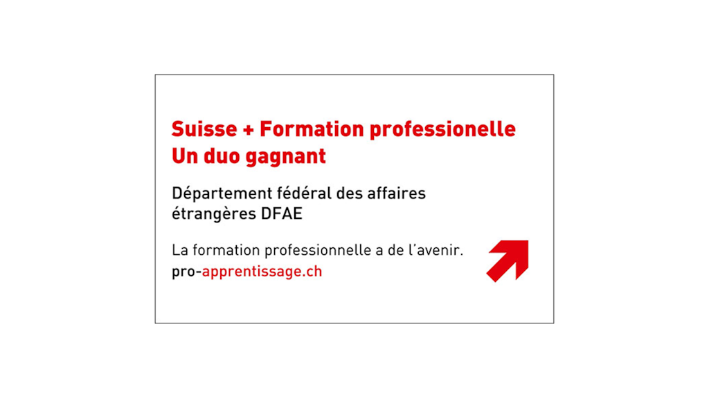 Slogan de la formation professionnelle en Suisse.