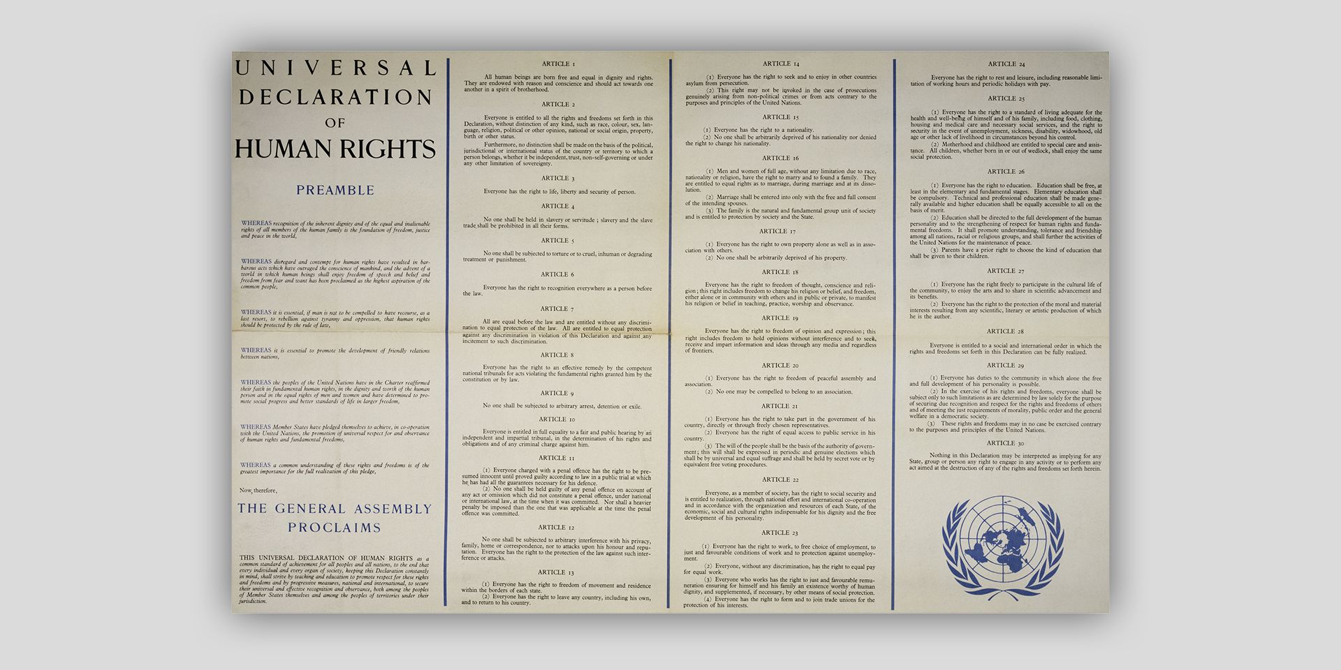 Texte de la Déclaration universelle des droits de l’homme.