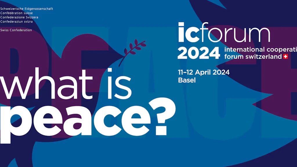 Logo de la troisième édition de l’IC Forum sur le thème de la paix.