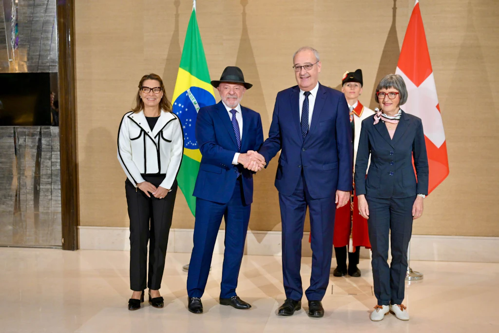 Rencontre bilatérale entre Guy Parmelin, président de la confédération suisse et de M. Luiz Inacio Lula da Silva, Président de la République fédérative du Brésil.