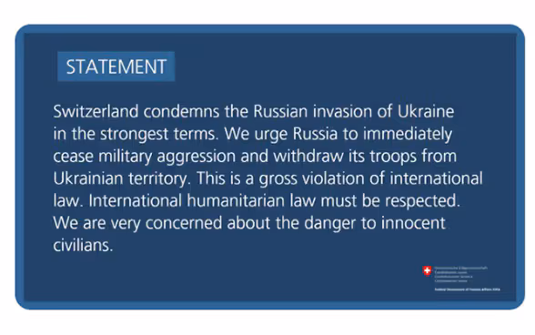 Déclaration du DFAE sur Twitter