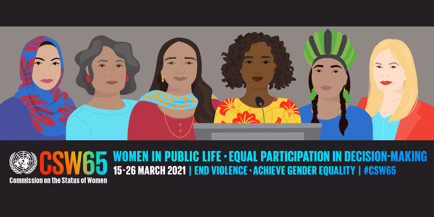 Illustrazione della 65a sessione della Commissione delle Nazioni Unite sulla condizione delle donne.