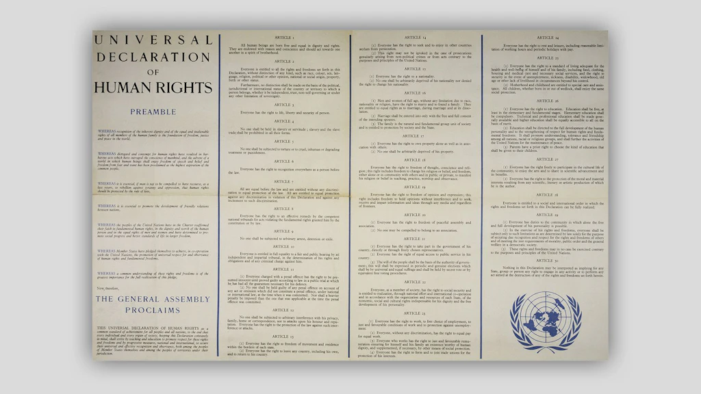Testo della Dichiarazione universale dei diritti umani.