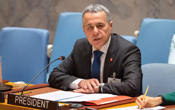 Il Consigliere federale Cassis interviene al Consiglio di sicurezza dell'ONU.