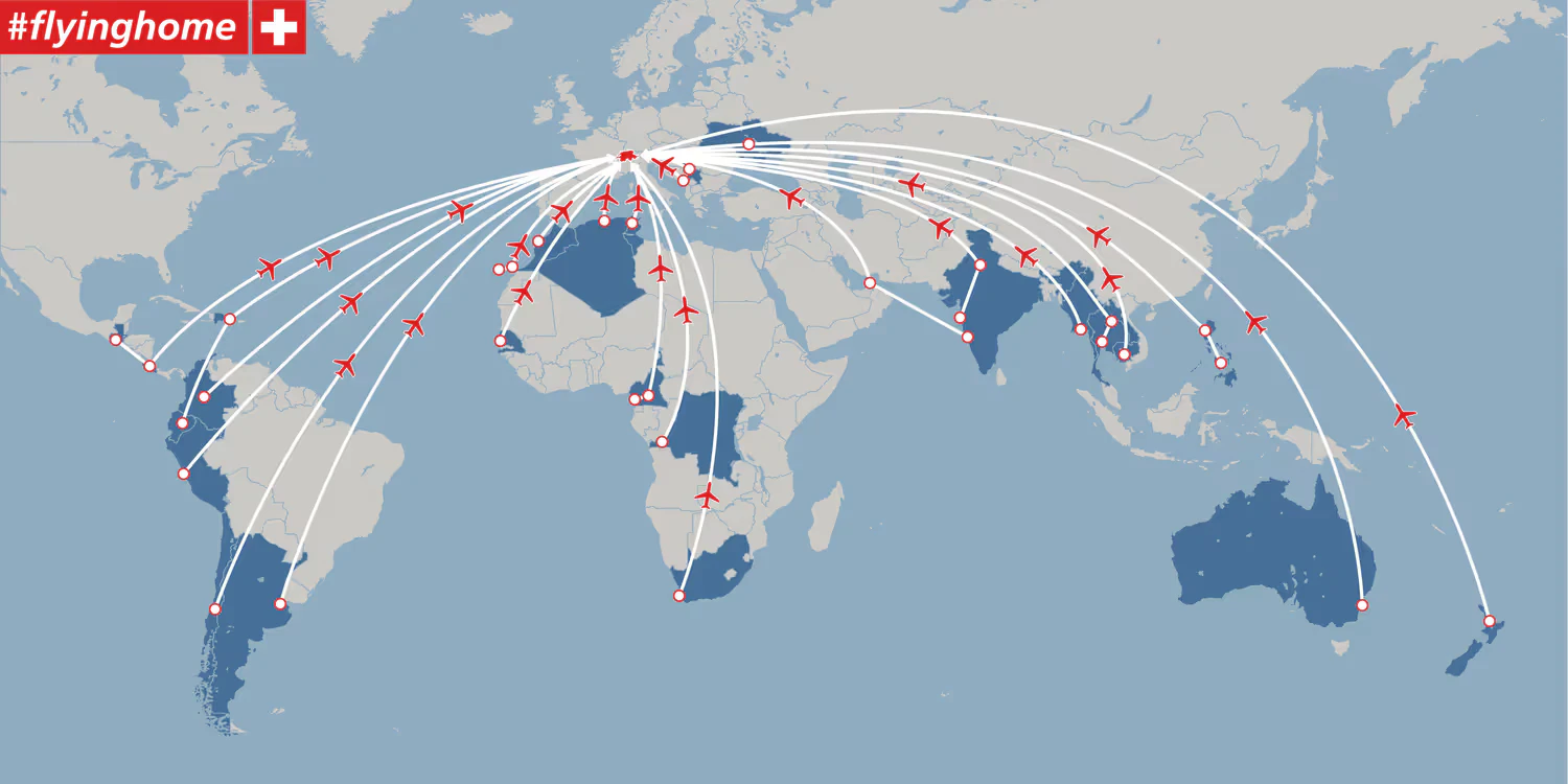 flyinghome Mappa del mondo con tutti i voli di andata e ritorno disegnati in