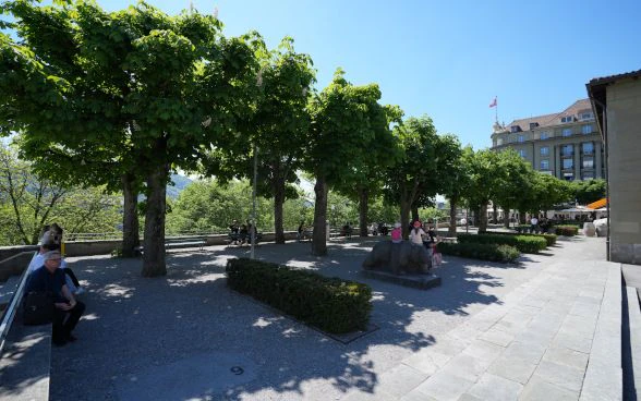 Panoramica del perimetro riservato del concorso alla Casinoterrasse a Berna.