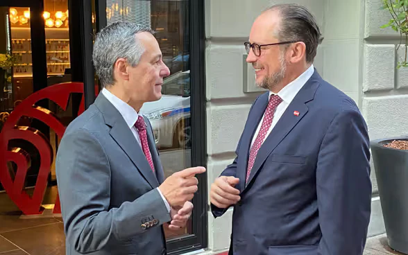 Il presidente della Confederazione Ignazio Cassis incontra a New York il ministro degli esteri austriaco Alexander Schallenberg.