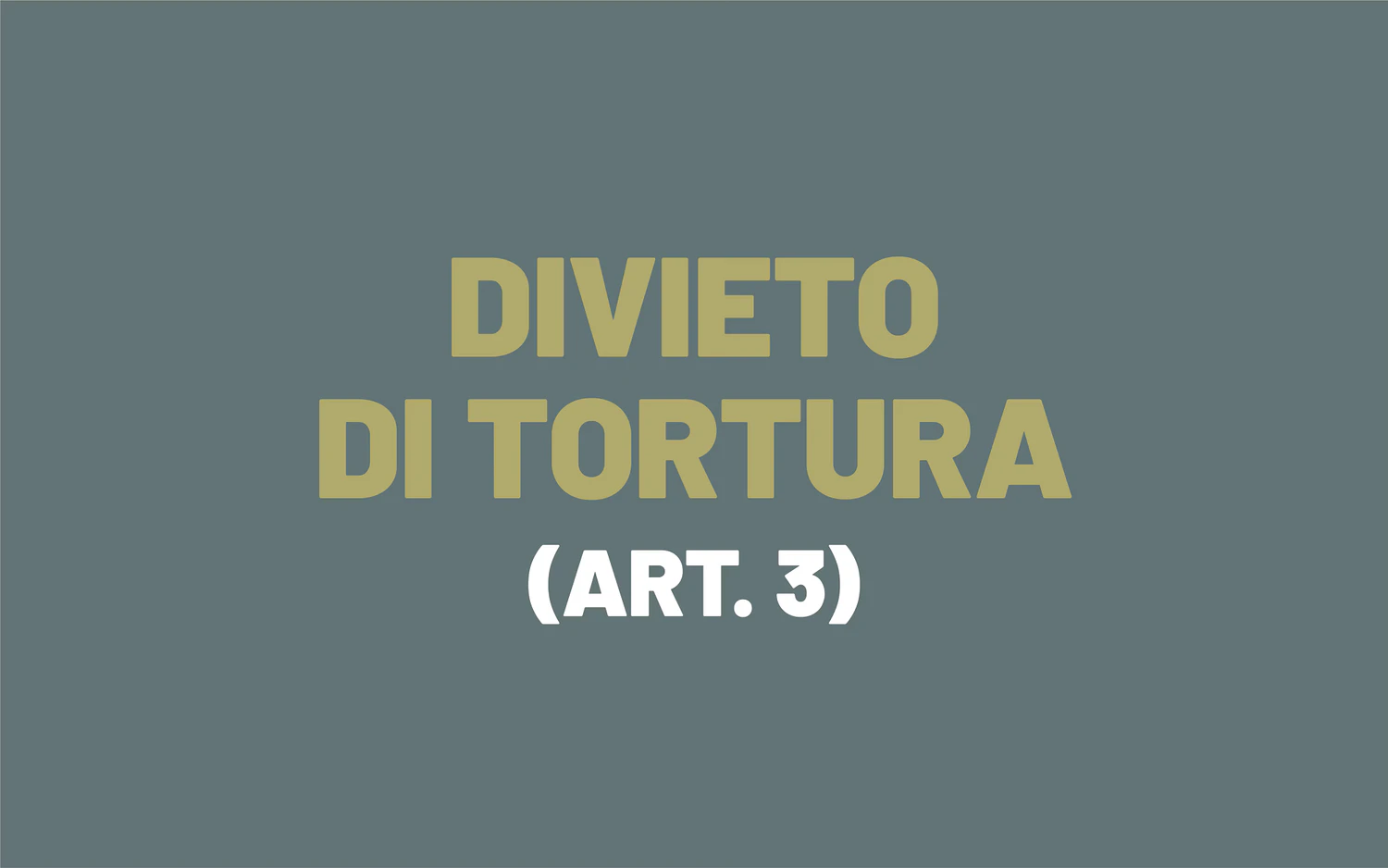 L’immagine si basa sulla formulazione dell'articolo 3 della Convenzione europea dei diritti dell'uomo, che vieta la tortura.